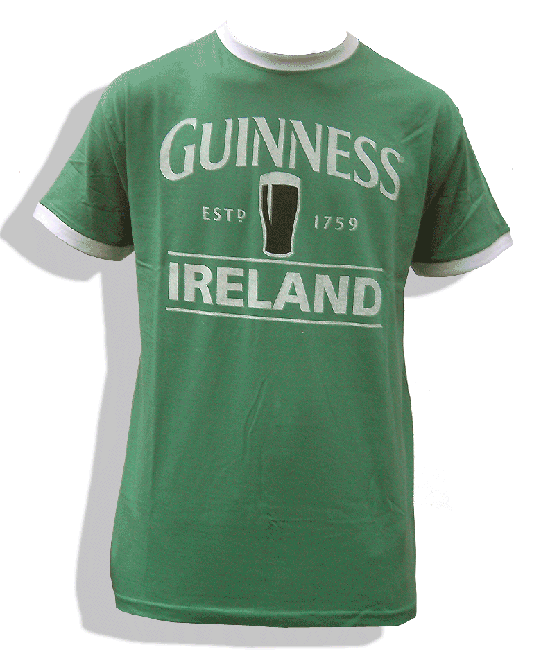 grünes T-Shirt mit Guinness Print