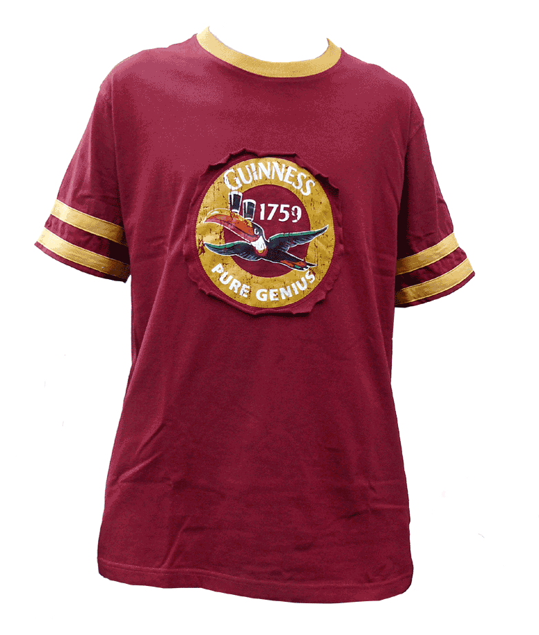 rotes Herren T-Shirt mit Guinness Print