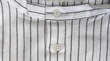  Flanell Nachthemd in XXXL weiß mit schwarzen Streifen
