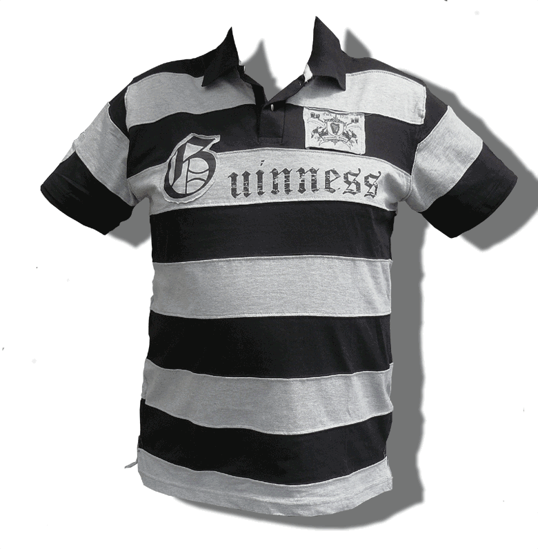  grau-schwarz-gestreiftes Polo-Shirt