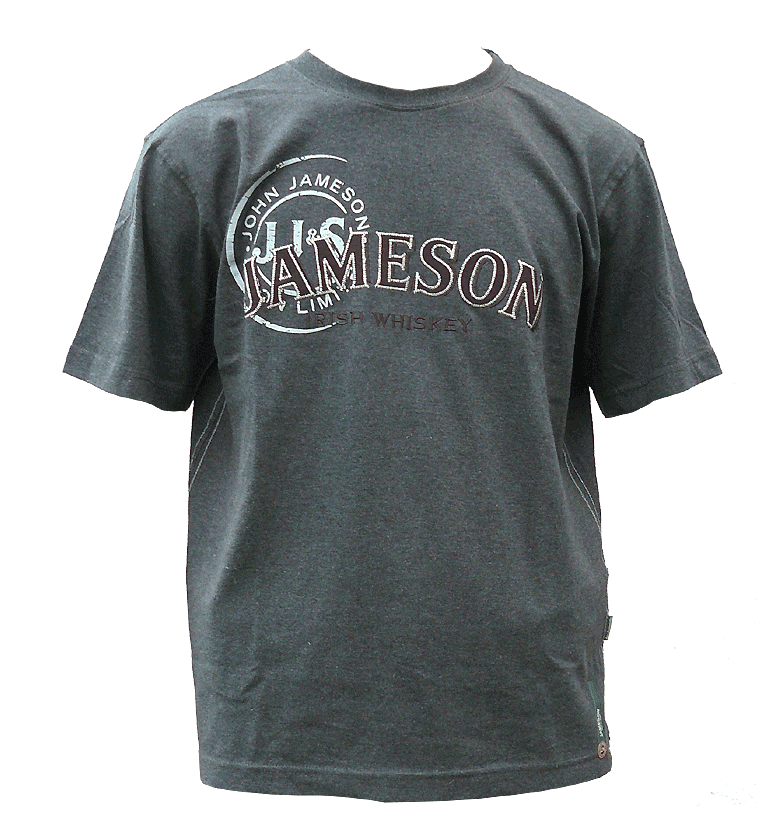 graues T-Shirt mit Jameson Logo